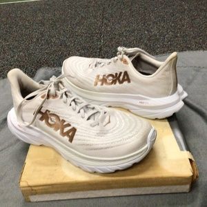 Hoka, Size 8.5, white with rose gold accents